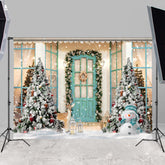 Lofaris Warm House Snowman Animal Winter Backdrop For Party